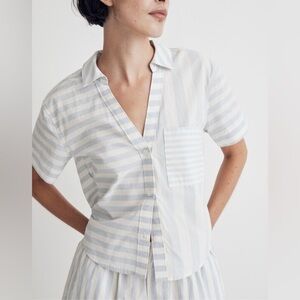 Madewell Y-Neck Button up Shirt Medium
